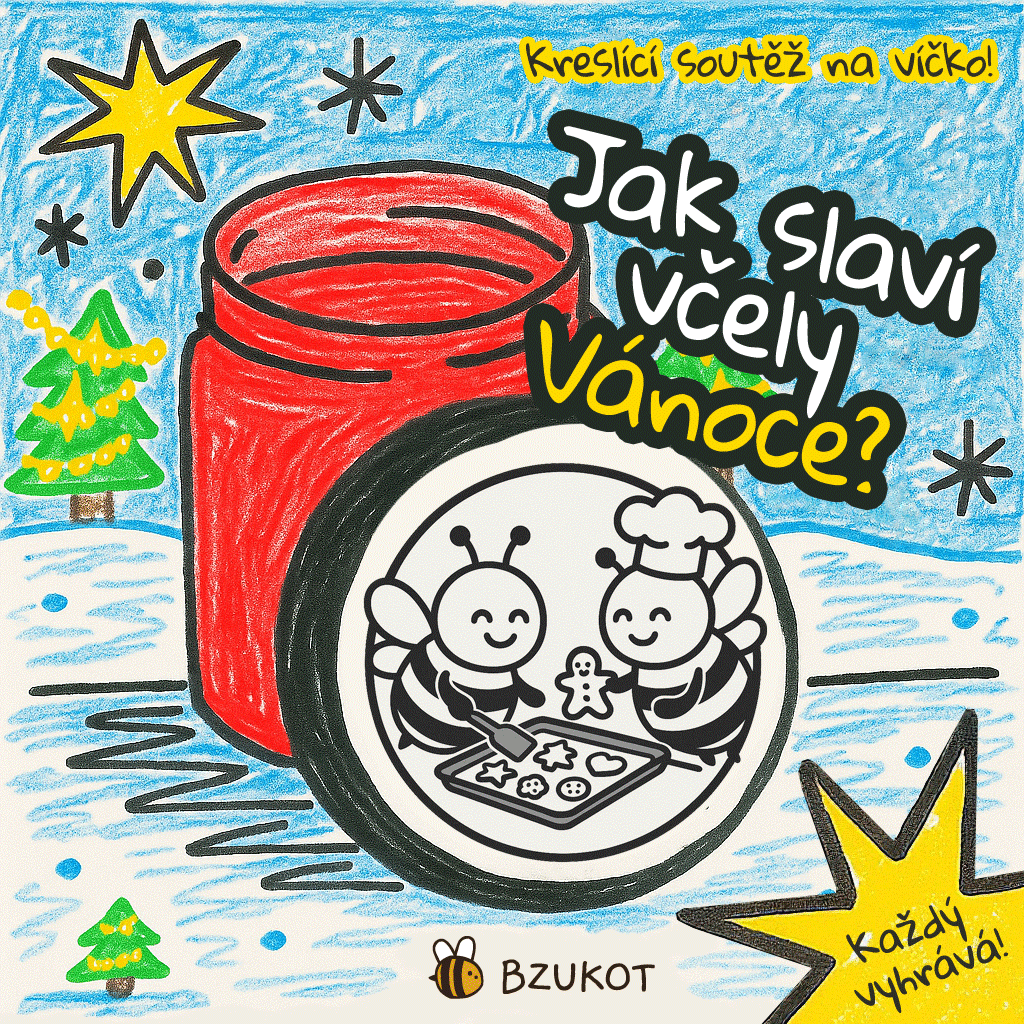 Kreslicí soutěž na víčko, aneb jak včely slaví Vánoce!