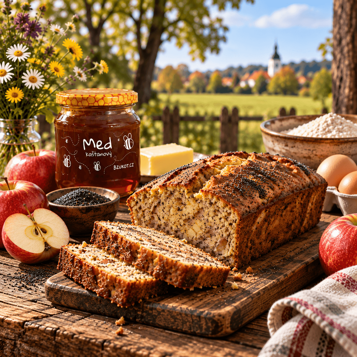 Recept: jablečný chlebík s kaštanovým medem
