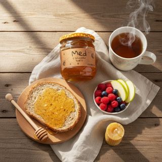 Ranní pohoda v kuchyni? Medová magie! 🍯 Krajíc, voňavý med od Bzukotu a šálek čaje. Stačí pár minut a snídaně chutná jako...