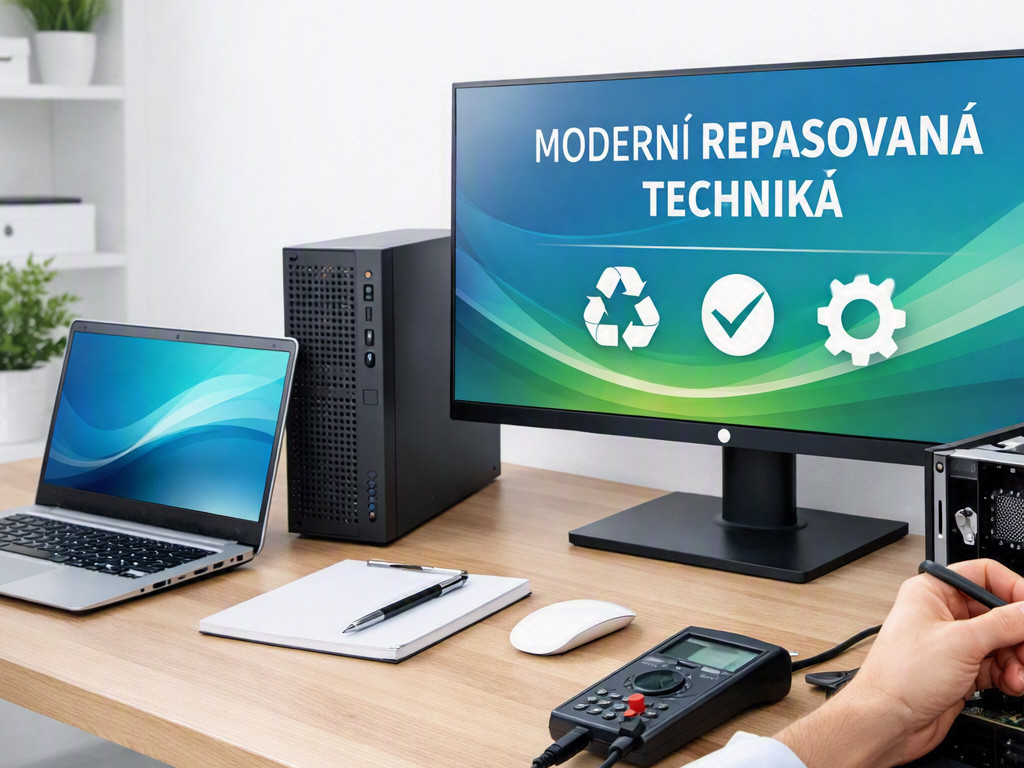 Výhodné repasované notebooky, počítače a IPS monitory na pracovním stole