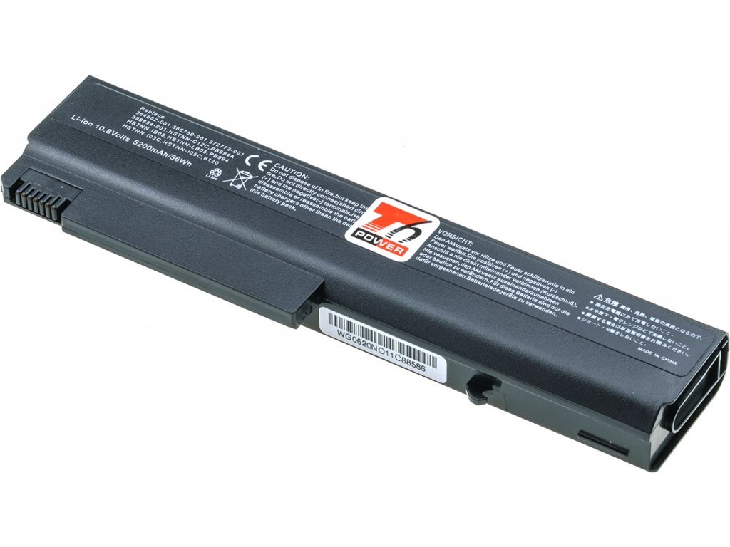 Baterie T6 Power pro Hewlett Packard Business Notebook nx6330 serie, Li-Ion, 10,8 V, 5200 mAh (56 Wh), černá