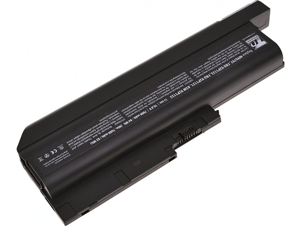 Baterie T6 Power pro Lenovo ThinkPad R61i serie, Li-Ion, 10,8 V, 7800 mAh (84 Wh), černá