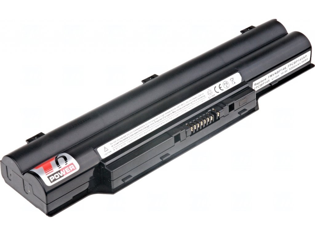 Baterie T6 Power pro Fujitsu Siemens FMV-Lifebook S8225 serie, Li-Ion, 10,8 V, 5200 mAh (56 Wh), černá