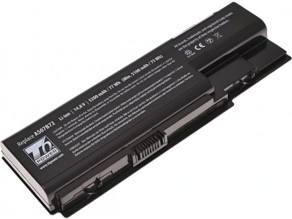 Baterie T6 Power pro notebook Gateway LC.BTP00.013, Li-Ion, 14,8 V, 5200 mAh (77 Wh), černá