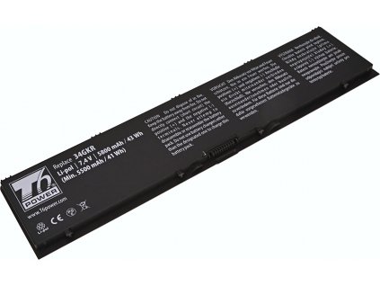 Baterie T6 Power pro notebook Dell 3RNFD, Li-Poly, 7,4 V, 5800 mAh (43 Wh), černá