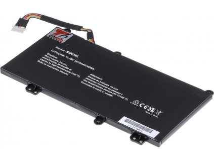Baterie T6 Power pro notebook Hewlett Packard TPN-I126, Li-Poly, 11,55 V, 3610 mAh (42 Wh), černá