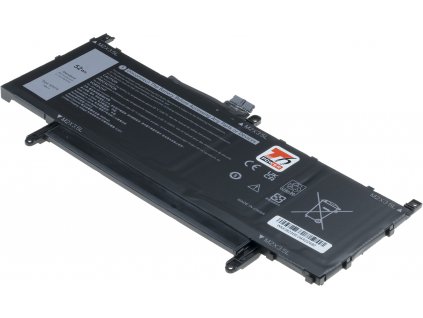 Baterie T6 Power pro Dell Latitude 9510, Li-Poly, 7,6 V, 6800 mAh (52 Wh), černá