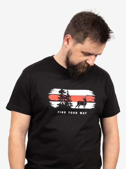 Pánské tričko SMĚR K LESU (Barva Černá, Velikost XXXL)