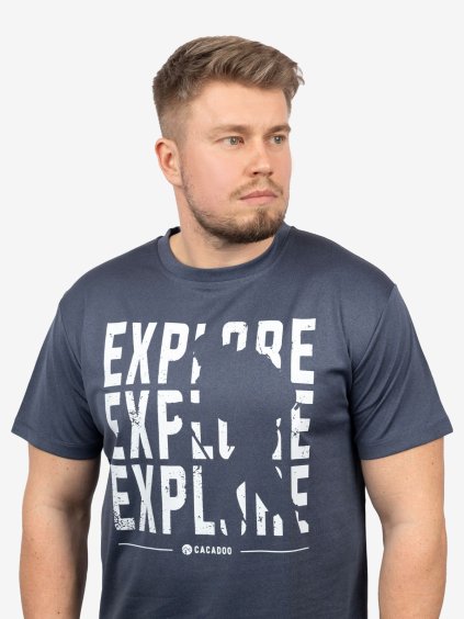Pánské funkční recyklované tričko EXPLORE (Barva Tmavě šedá, Velikost S)