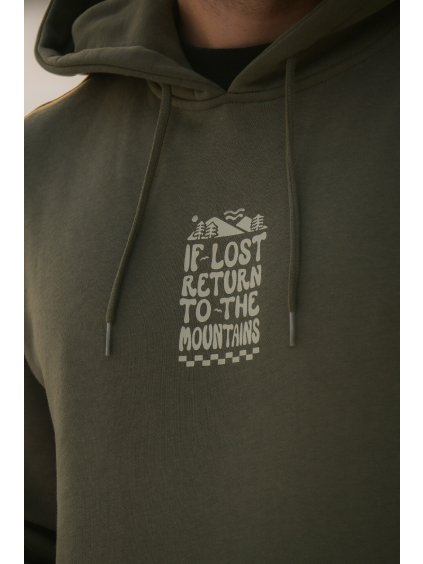 Pánská mikina s kapucí IF LOST RETURN TO THE MOUNTAINS