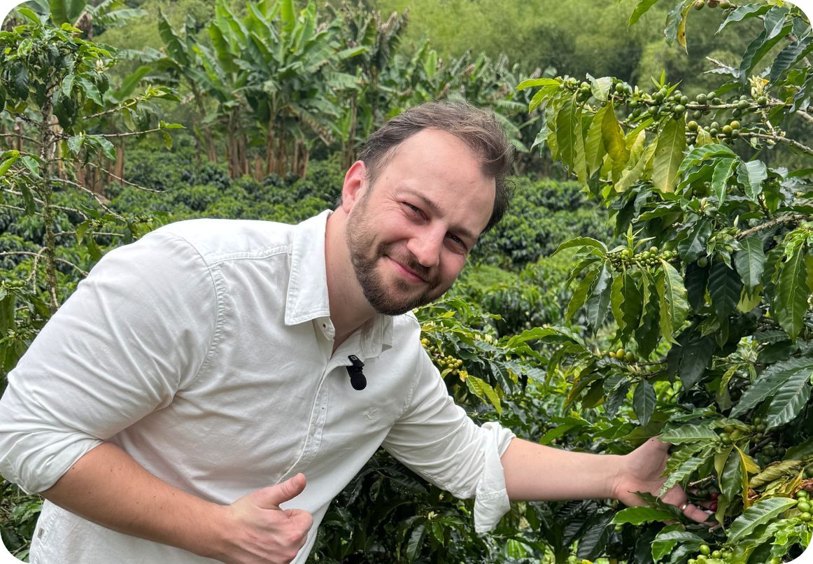 Stanislav z Montaña Café na kávové farmě