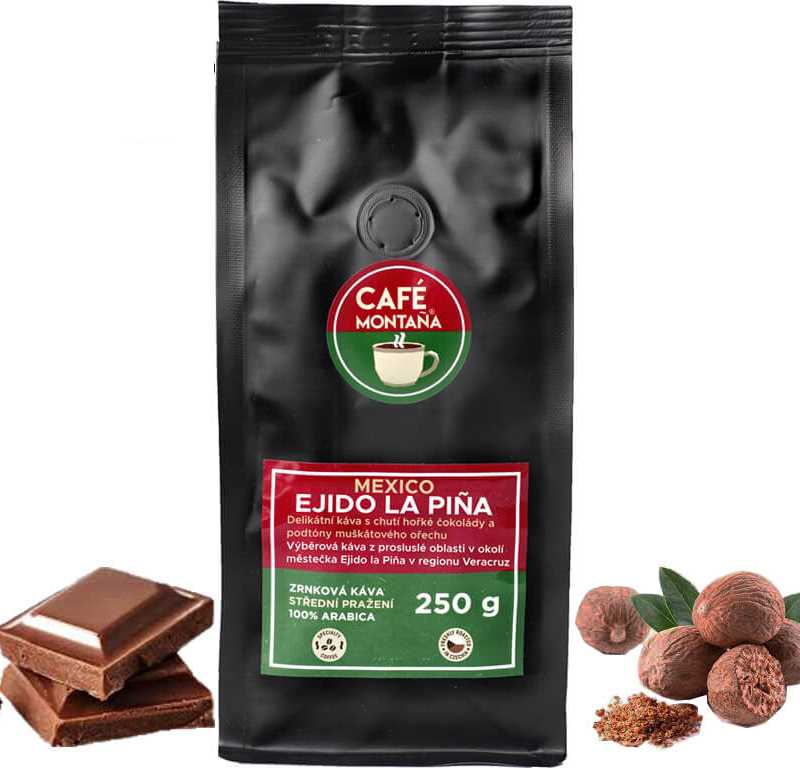 Café Montaña Mexico Ejido la Piña, zrnková káva Velikost balení: 250g