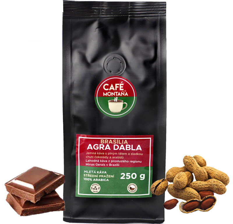 Café Montaña Brasília Agra Dabla, mletá káva Velikost balení: 250g, Hrubost mletí: French press