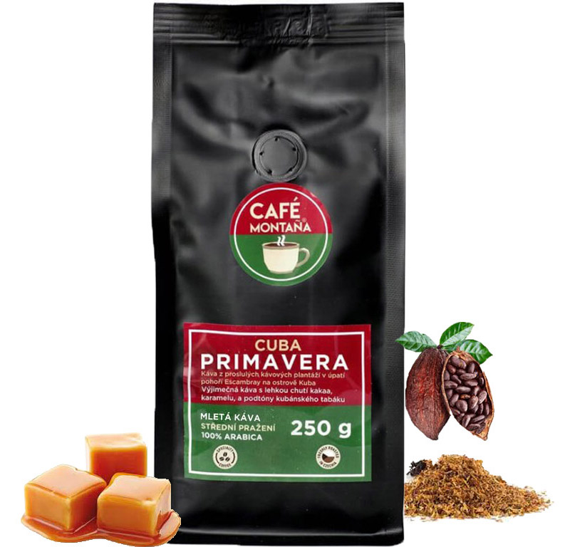 Café Montaña Cuba Primavera, mletá káva Velikost balení: 1000g, Hrubost mletí: French press
