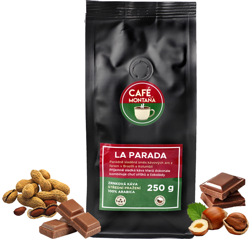 Café Montaña La Parada, zrnková káva Velikost balení: 500g