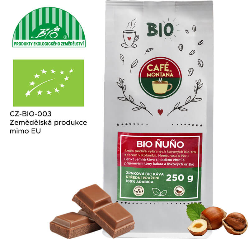 Café Montaña Bio Ñuño, zrnková bio káva Velikost balení: 1000g