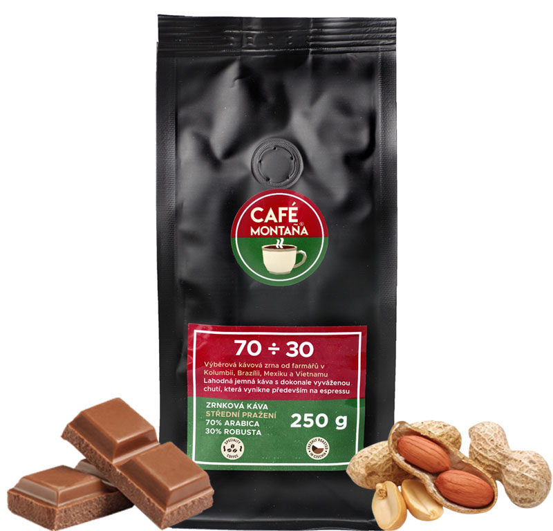 Café Montaña Espresso směs 70÷30, mletá káva Velikost balení: 1000g, Hrubost mletí: French press