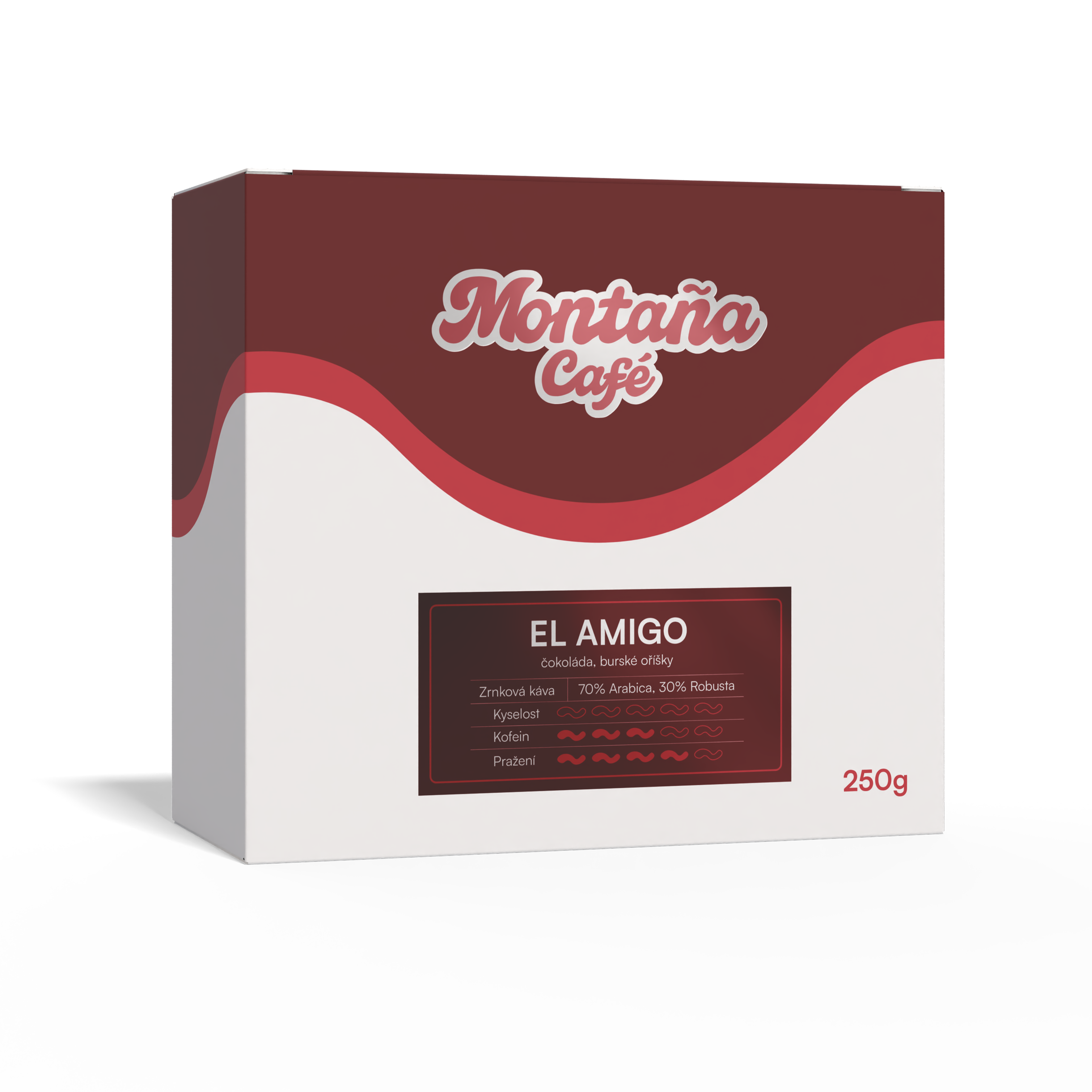 Montaña Café El Amigo, mletá káva Velikost balení: 250g, Hrubost mletí: French press