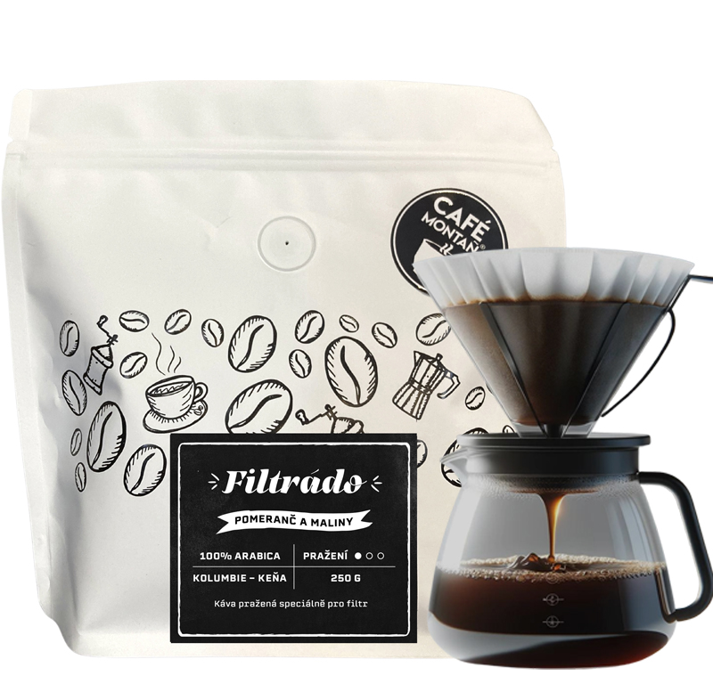 Café Montaña Filtrádo, mletá káva na filtr, 250 g Hrubost mletí: French press