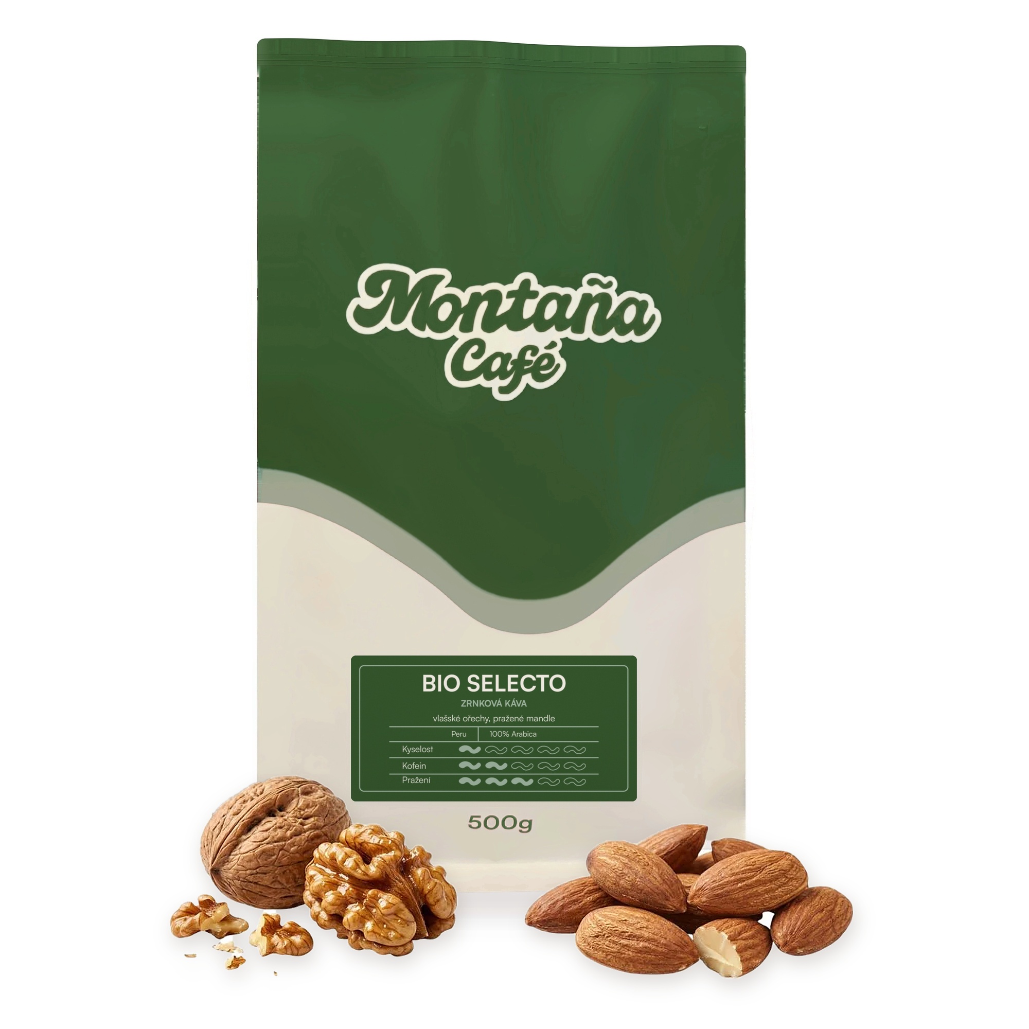 Montaña Café Bio Selecto, mletá bio káva Velikost balení: 500g, Hrubost mletí: French press