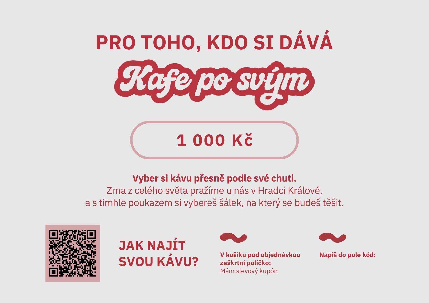 Montaña Café dárkový poukaz na kávu Hodnota dárkového poukazu: 1 000 Kč