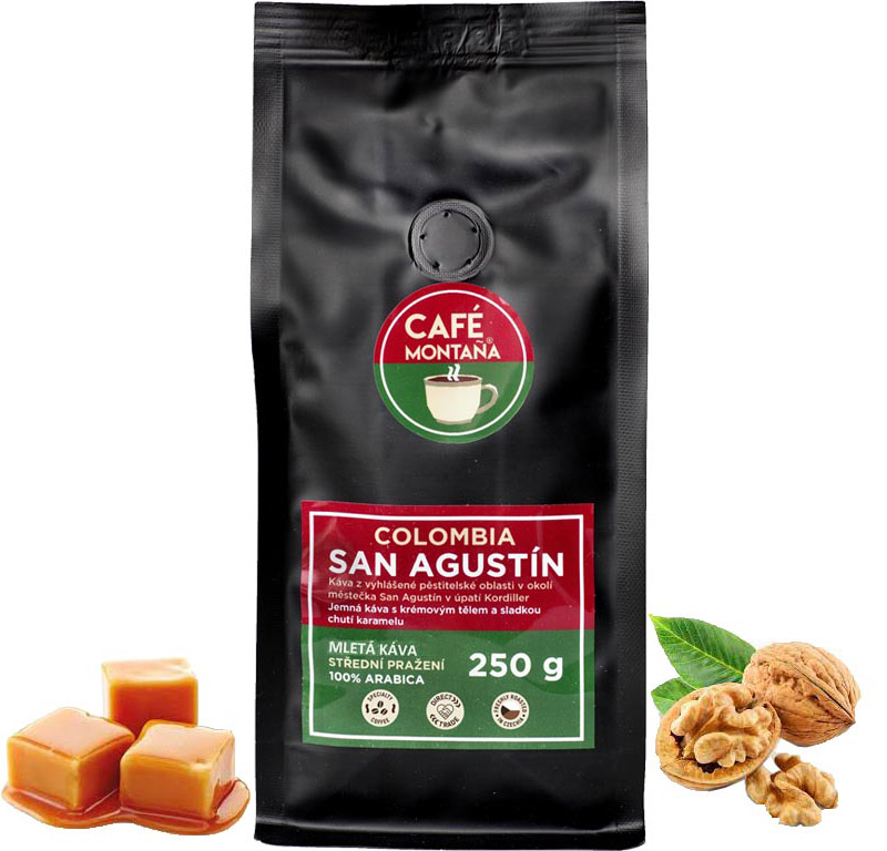 Café Montaña Colombia San Agustín, mletá káva Velikost balení: 250g, Hrubost mletí: Standardní mletí
