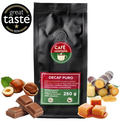 Decaf puro bezkofeinova kava mleta gtc