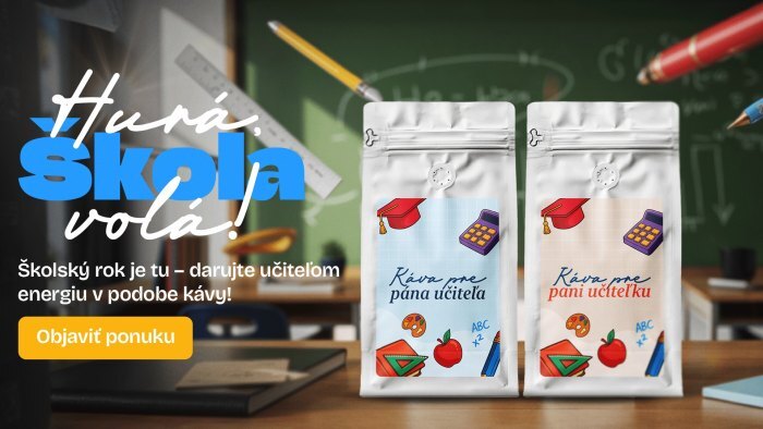 Zrnková káva pre učiteľa v akcii škola volá