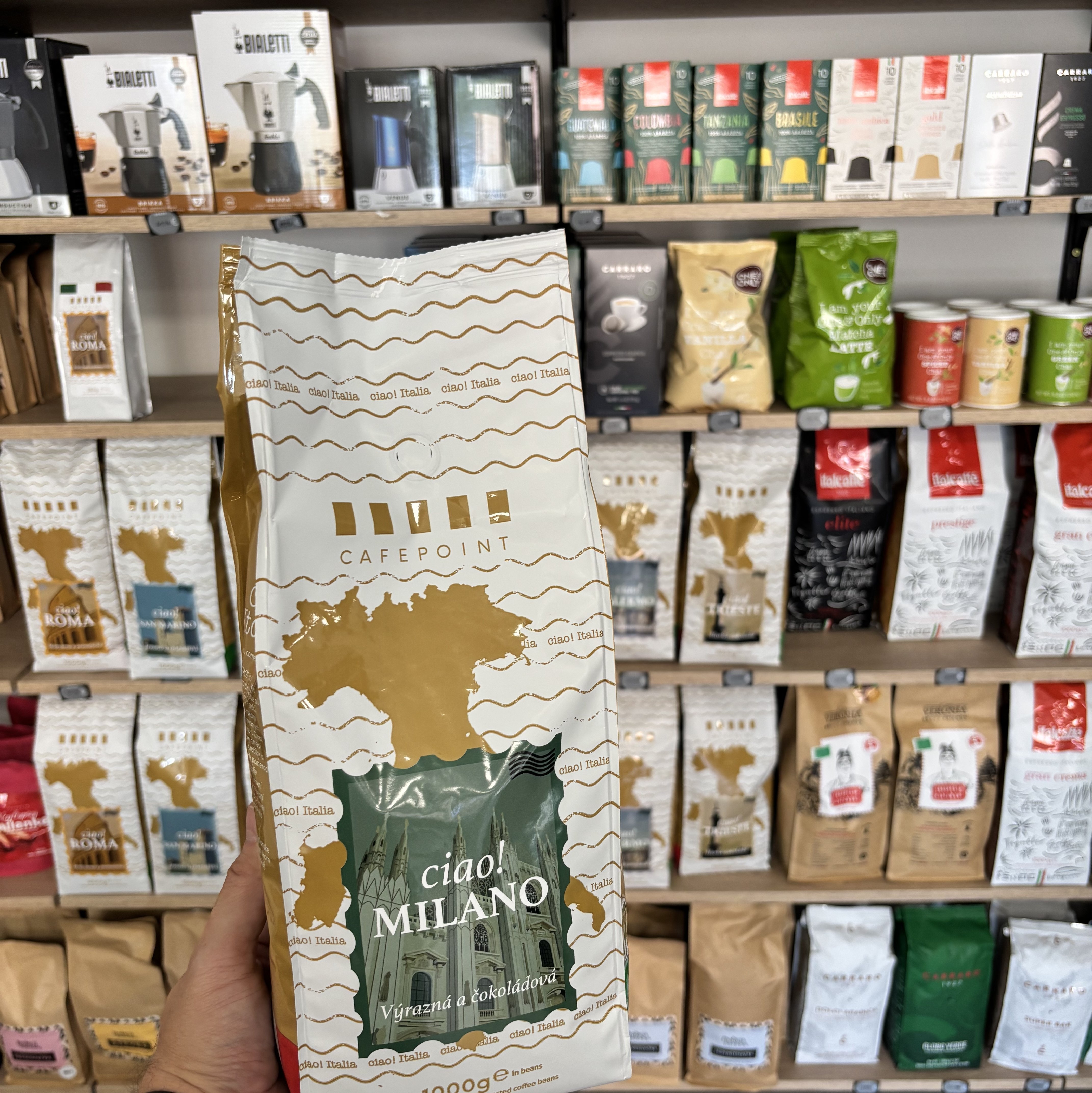 Zrnková talianska káva v Cafepoint