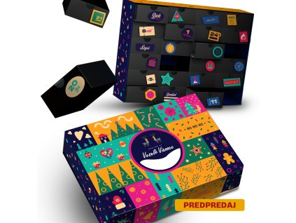 PREDPREDAJ Adventný kalendár 2025 - farebný káva&čaj&čokoláda