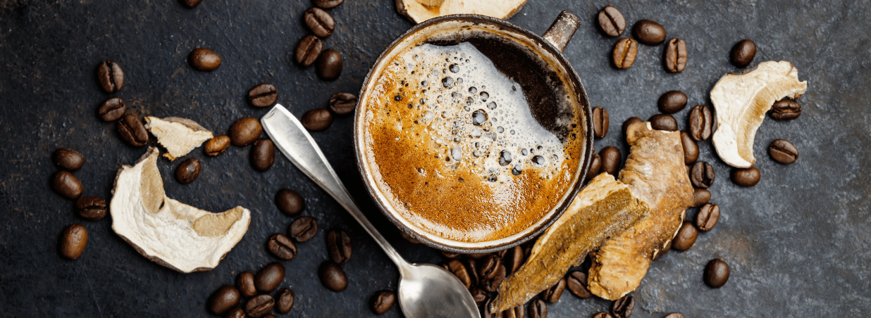 Kava s reishi: Funkčný nápoj pre zdravie, energiu a jedinečný chuťový zážitok