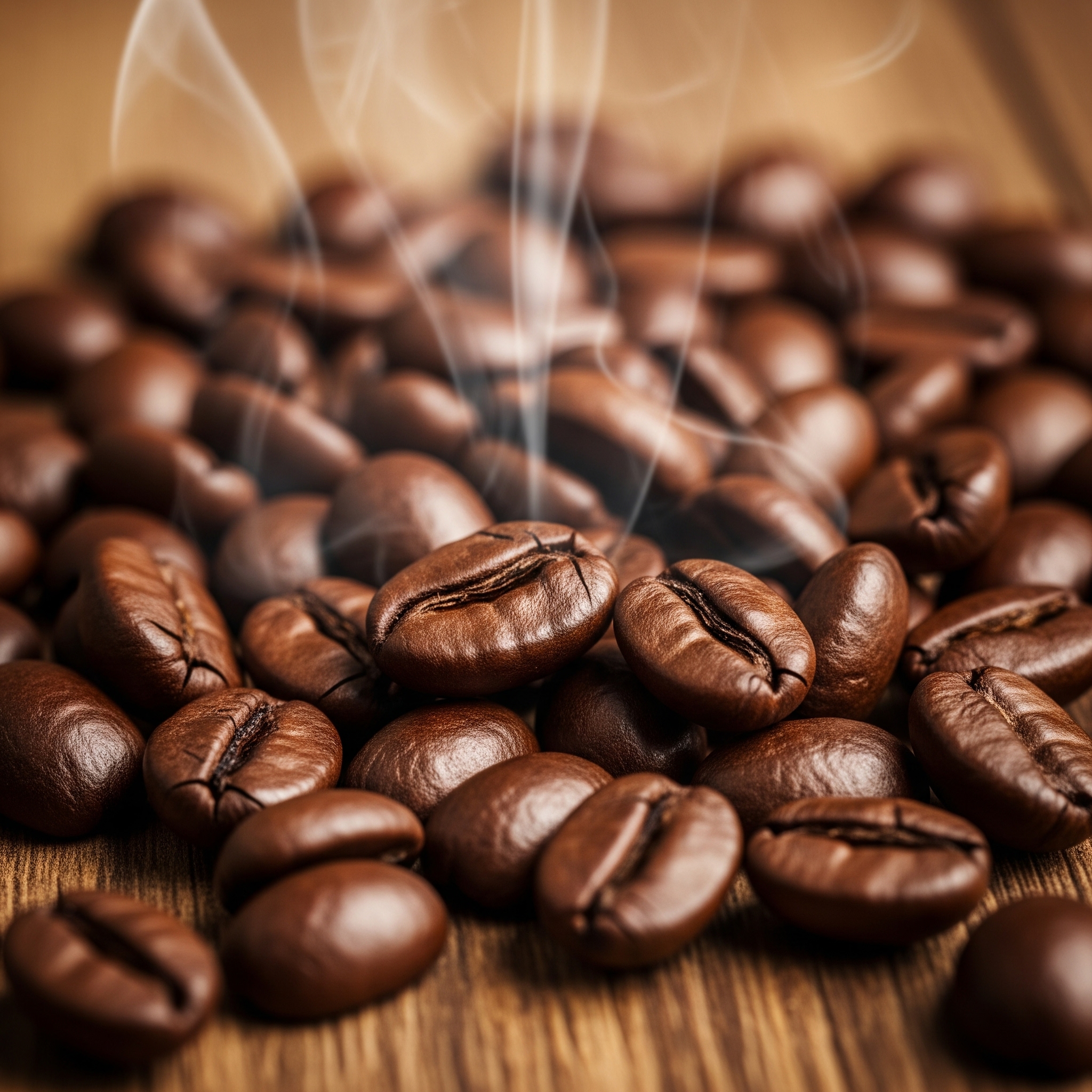 Čerstvo upražené zrná talianskej kávy — zmes Arabica a Robusta