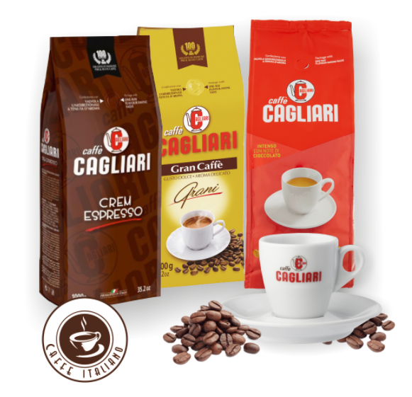 Caffeitaliano - Cagliari Caffe Crem Espresso, Gran Rosso, Gran Caffe