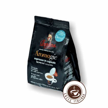 Barbera Nespresso Aromagic bezkofeinova balenie 10ks 5g logo caffeitaliano