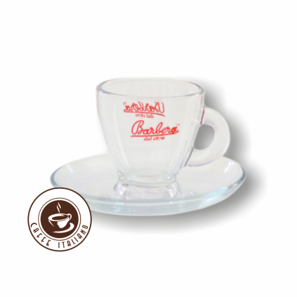 barbera caffe salka na espresso sklenena logo caffeitaliano