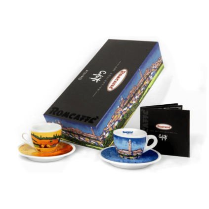 Romcaffé sada salok modra zlta art cafeitaliano