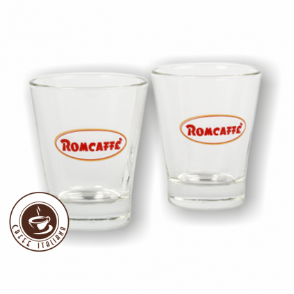 Romcaffe poharik sklo maly logo cafeitaliano