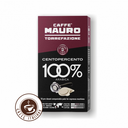 Mauro caffe pody centopercento 100arabica 18ks logo caffeitaliano