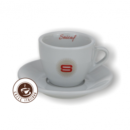 saicaf caffee cappuccino salka 150ml keramika biela slnko logo caffeitaliano