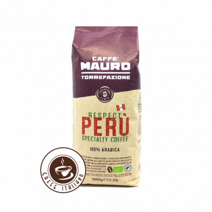 mauro caffe respect peru zrnkova kava 100arabica 1kg logo caffeitaliano