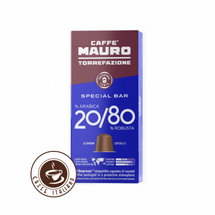 Mauro caffe special bar nespresso 20arabica 80robusta 10kapsul logo caffeitaliano