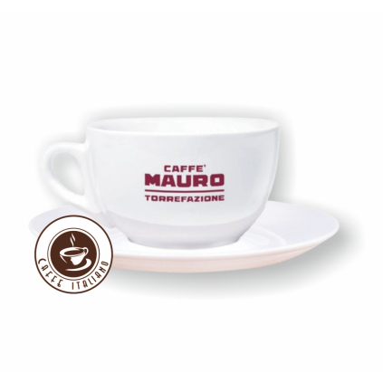 Mauro caffe caffe latte salka 270ml porcelan logo caffeitaliano