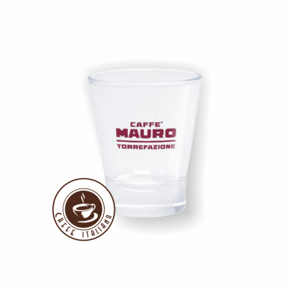 Mauro caffe skleneny poharik 75ml logo caffeitaliano