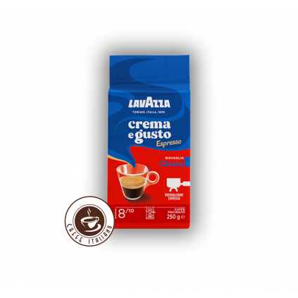 lavazza caffe crema e gusto classico 250g mleta kava vakuovo balena 20arabica 80robusta caffeitaliano logo
