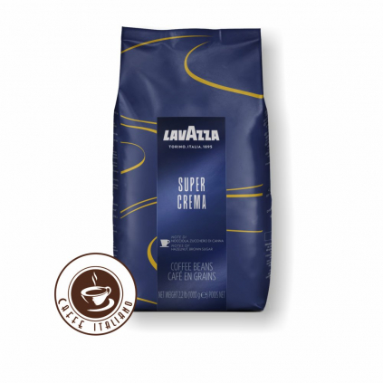 lavazza caffe super crema zrnkova kava 1kg 60arabica 40robusta logo caffeitaliano