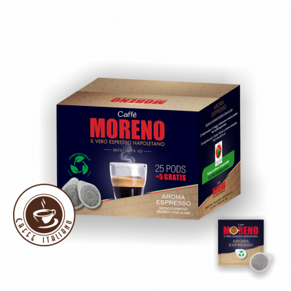 caffe moreno aroma espresso 30arabica 70robusta ese pody 30ks logo caffeitaliano