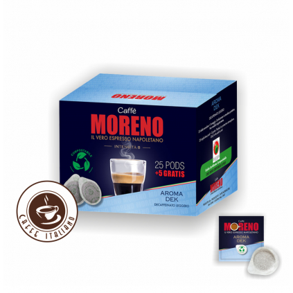 caffe moreno aroma DEK 80arabica 20robusta ese pody 30ks logo caffeitaliano