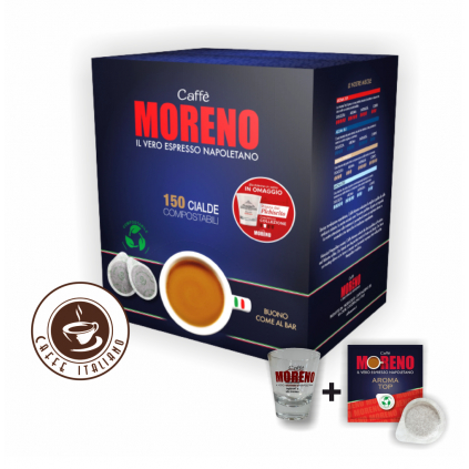 caffe moreno aroma top 75arabica 25robusta ese pody 150ks logo caffeitaliano