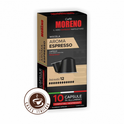 caffe moreno aroma espresso 30arabica 70robusta nespresso 10ks logo caffeitaliano