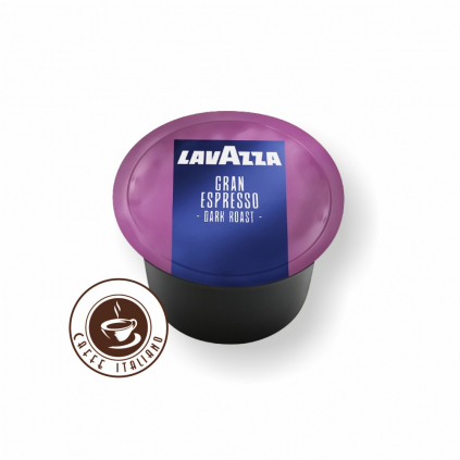 lavazza blue kapsule gran espresso dar roast mleta kava 100ks logo caffeitaliano